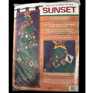 Christmas Tree Advent Calendar felt fabric applique kit NEW 18094 Sunset Vintage